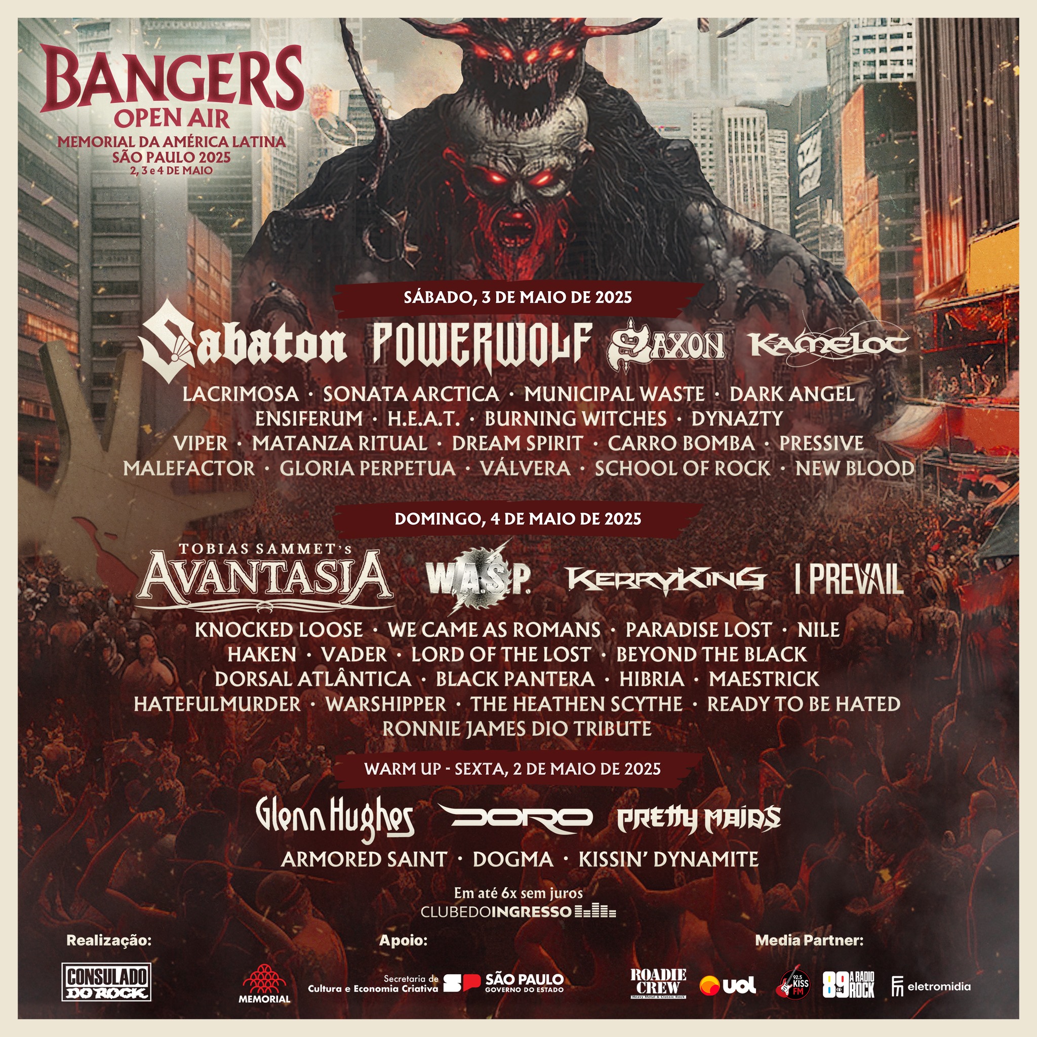 Bangers Open Air y The Metal Fest 2025 confirman sus grillas finales