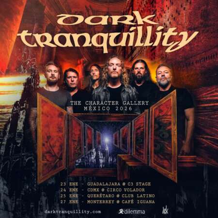 Dark Tranquillity traerá su fuerza melódica a Guadalajara en enero de 2026.