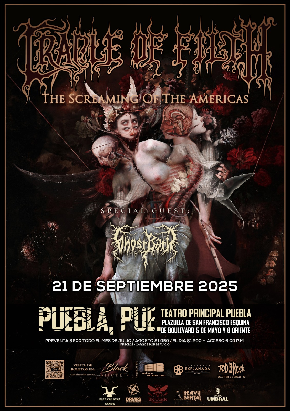Cradle of Filth llega a Puebla: más allá de la polemica, oscuridad y un ritual esperado
